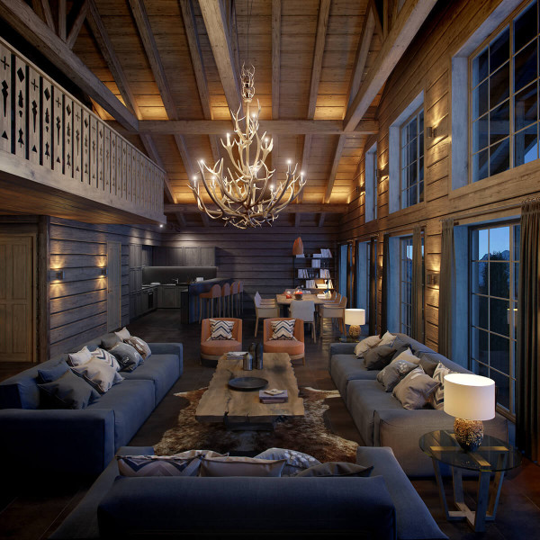 Chalet interior visualization
