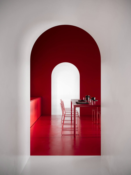 Red and White Interior concept