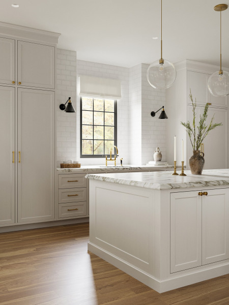 Modern Kitchen 3D Rendering
