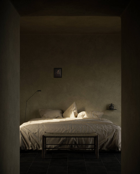 Bedroom in Grece 3d Rendering