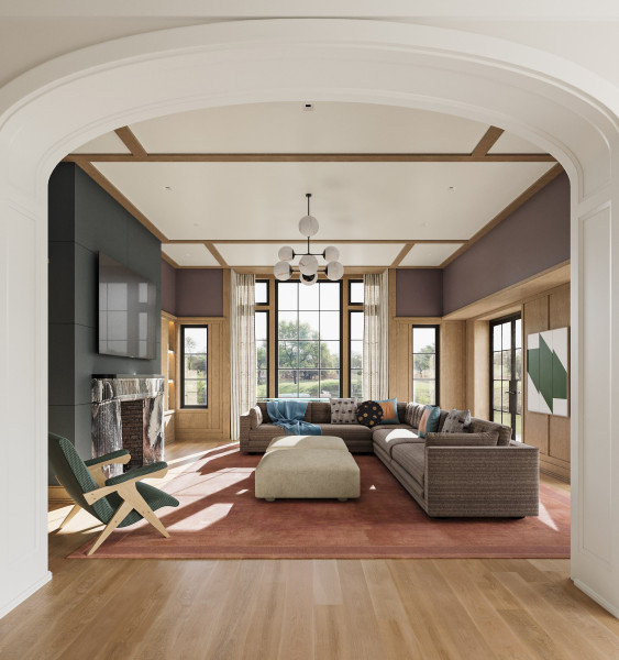 Family Room 3D Rendering